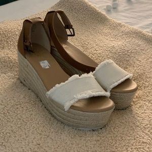 Burlap Platform Heels